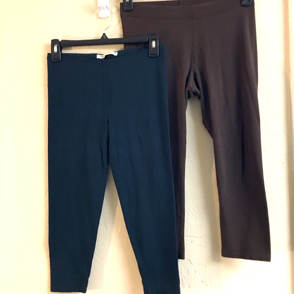 Perivian Connection + Boston Proper Bundle Crop Leggings Small Blue Stretch